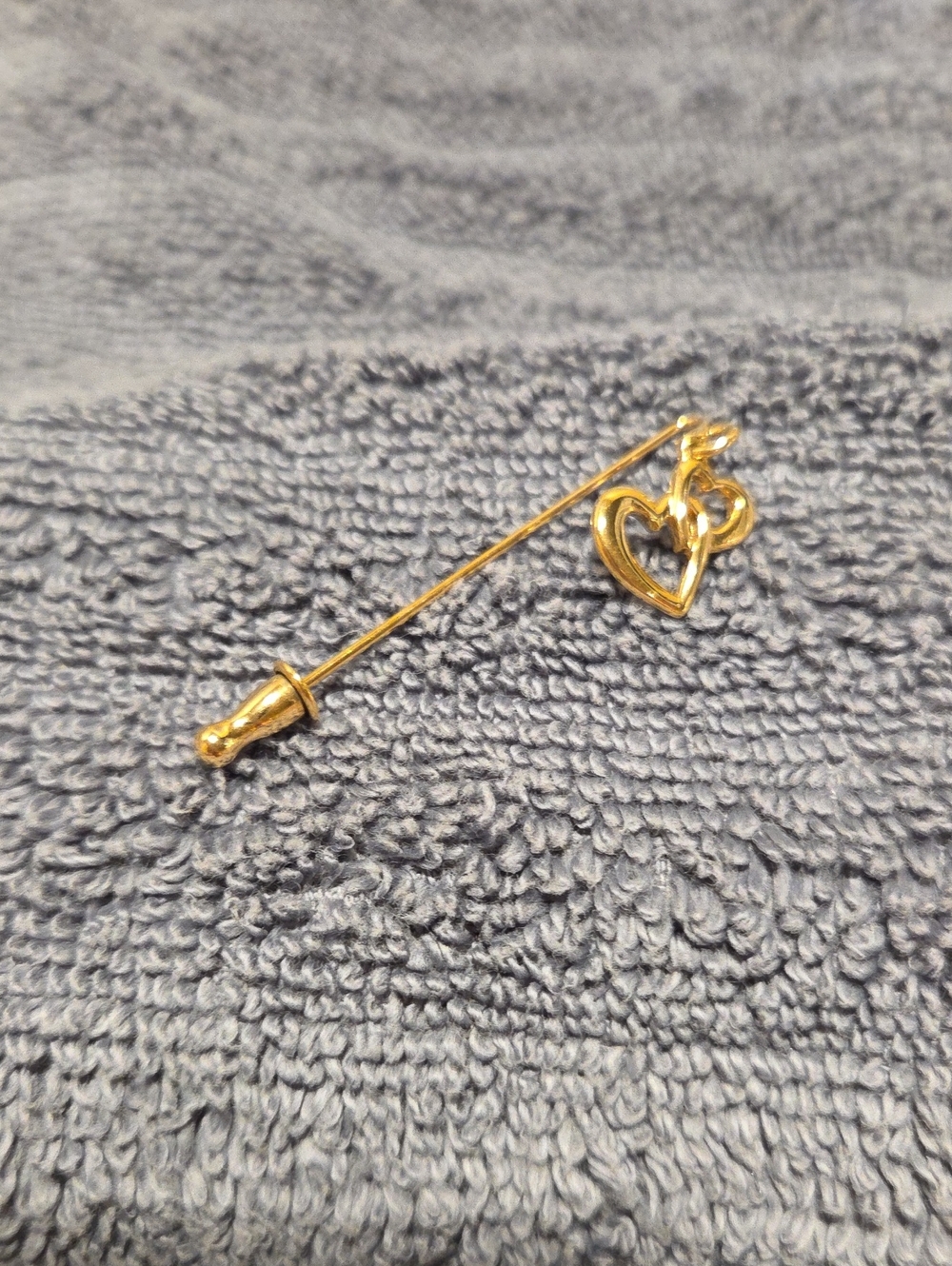 Monet Gold Heart Stick Pin Brooch